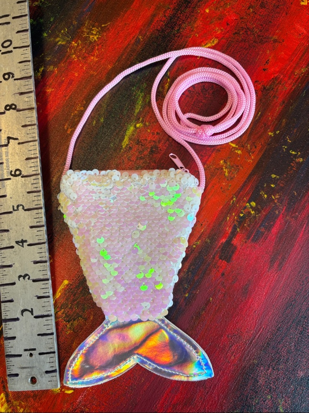 Iridescent Pink Sequin Mermaid Coin Purse